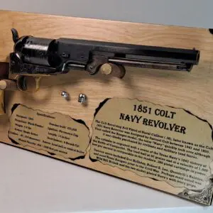 Mounted 1851 Colt Navy revolver display plaque