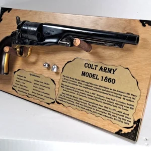 Free-Standing Display Stand  Colt Model 1860 Revolver Gun Rack LIGHT Stain  618