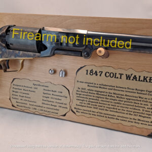 Free-Standing Display Plaque for a 1847 Colt Walker Revolver - Light Stain