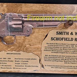 Wall Hanging Display Plaque for the Smith & Wesson Model 3 Schofield Revolver – Dark Stain