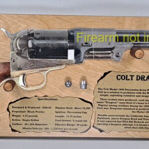 Wall Hanging Display Plaque for the Colt Dragoon Revolver (All Models) – Light Stain