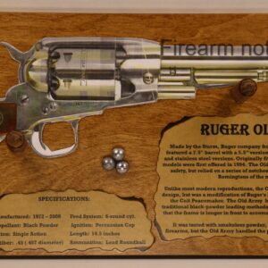 Wall Hanging Display Plaque for the Ruger Old Army Revolver - Dark Stain