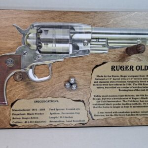 Wall Hanging Display Plaque for the Ruger Old Army Revolver - Dark Stain  #535