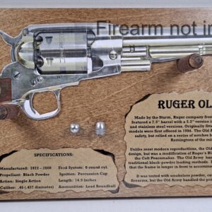 Wall Hanging Display Plaque for a Ruger Old Army Revolver - Dark Stain