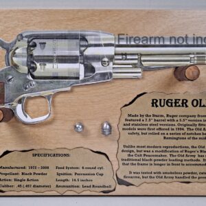 Wall Hanging Display Plaque for a Ruger Old Army Revolver – Light Stain