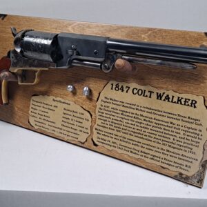 Free-Standing Display Plaque for your 1847 Colt Walker Revolver - Dark Stain