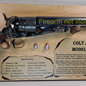 Wall Hanging Display Plaque for a 1860 Colt Army Revolver - Light Stain