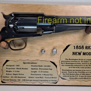 Free-Standing Display Plaque for your 1858 Remington New Model Army - Light Stain