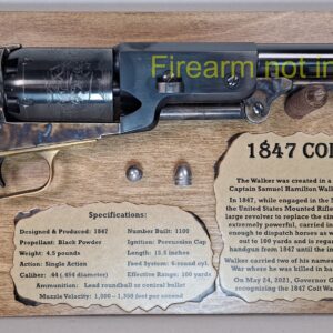 Free-Standing Display Plaque for a 1847 Colt Walker Revolver - Dark Stain
