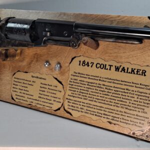 Free-Standing Display Plaque for a 1847 Colt Walker Revolver - Dark Stain