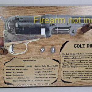 Wall Hanging Display Plaque for the Colt Dragoon Revolver (All Models) - Dark Stain