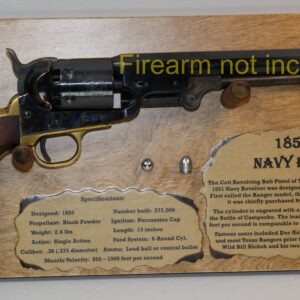 Wall Hanging Display Plaque for your 1851 Colt Navy Revolver - Dark Stain