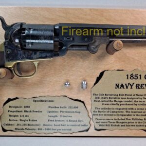 Wall Hanging Display Plaque for your 1851 Colt Navy Revolver - Light Stain