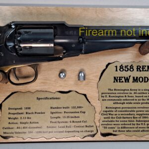 Wall Hanging Display Plaque for your 1858 Remington New Model Army - Light Stain