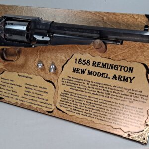 Free-Standing Display Plaque for a 1858 Remington New Model Army - Dark Stain