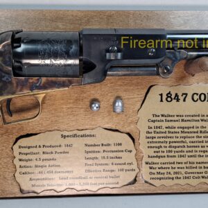Free-Standing Display Plaque for a 1847 Colt Walker Revolver - Dark Stain