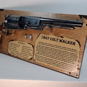 Free-Standing Display Plaque for a 1847 Colt Walker Revolver - Dark Stain