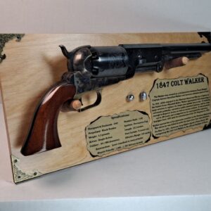 Free-Standing Display Plaque for your 1847 Colt Walker Revolver - Light Stain  #670