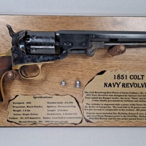 Wall Hanging Display Plaque for your 1851 Colt Navy Revolver - Dark Stain  #678